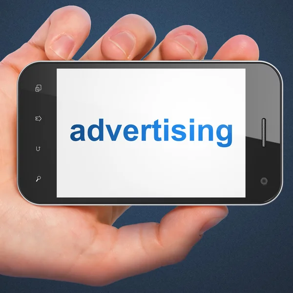 Concepto de marketing: Publicidad en smartphone — Foto de Stock