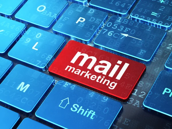 Έννοια της διαφήμισης: μάρκετινγκ ηλεκτρονικού ταχυδρομείου στον υπολογιστή πληκτρολόγιο backgro — Φωτογραφία Αρχείου