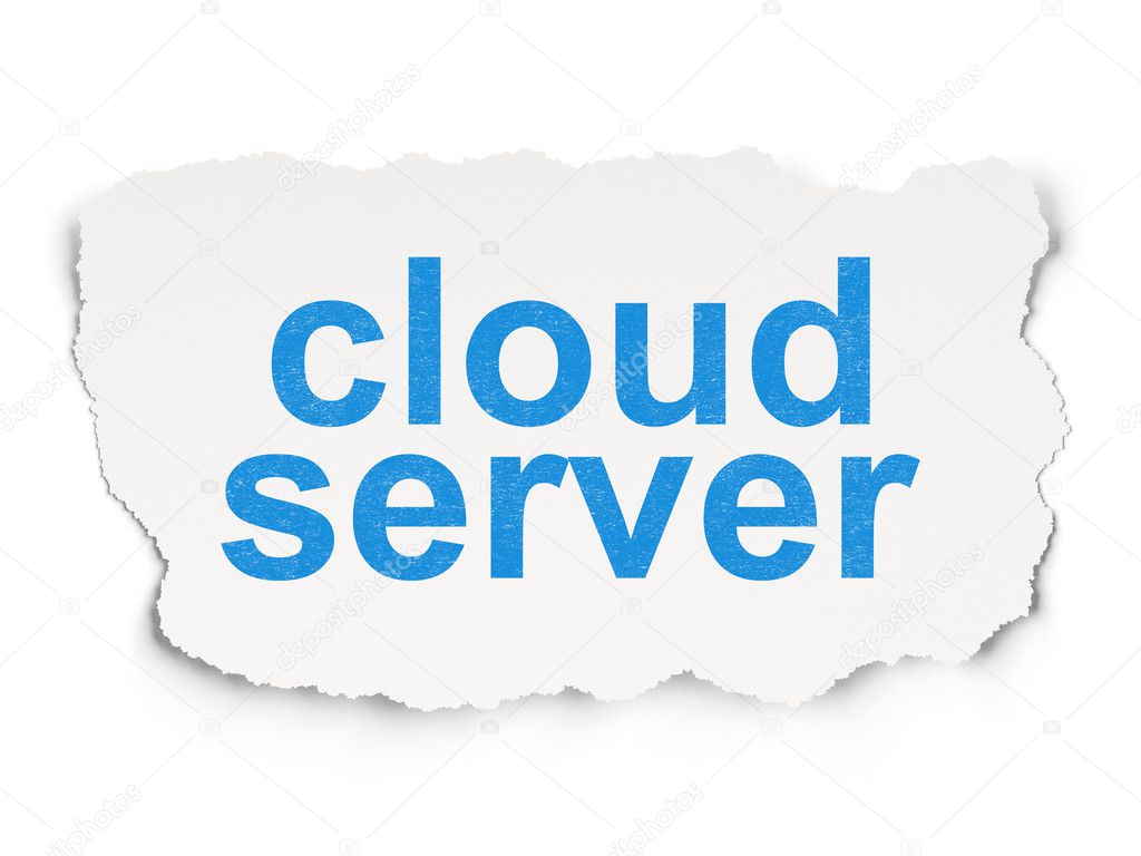 Cloud computing concept: Cloud Server on Paper background