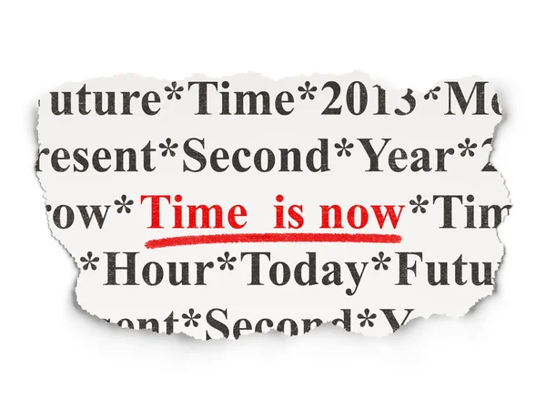 Timeline concept: Time is Now on Paper background — Stock Photo, Image