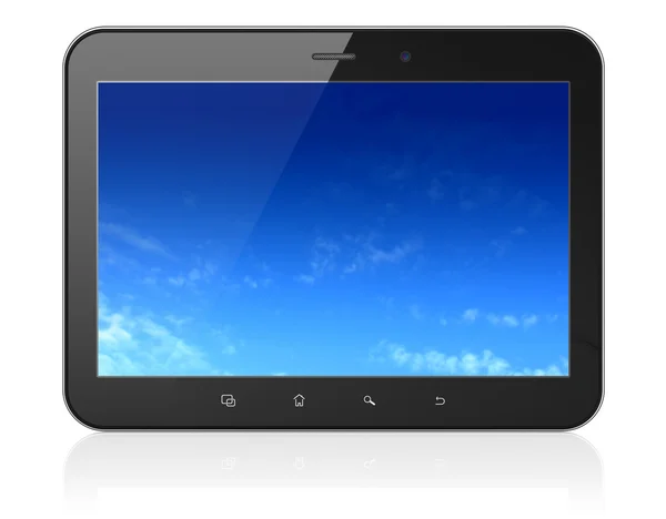 Pixelated Sky su computer tablet nero — Foto Stock