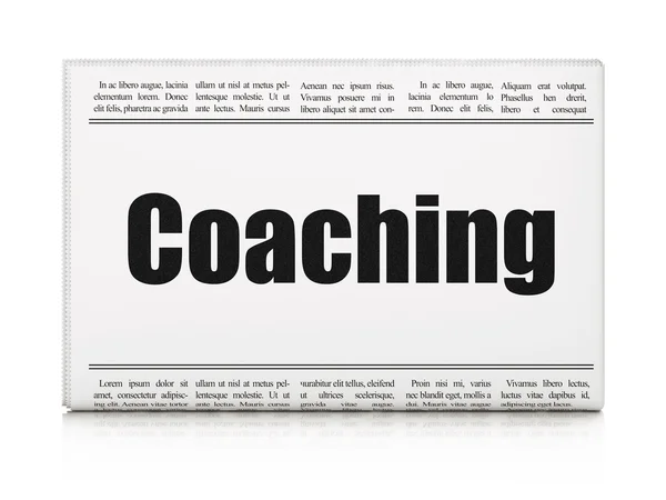 Educação notícias conceito: jornal manchete Coaching — Fotografia de Stock