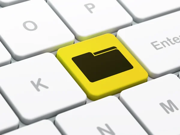 Business concept: Cartella su sfondo tastiera del computer — Foto Stock