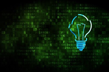 Finans kavramı: Dijital arkaplanda ampul