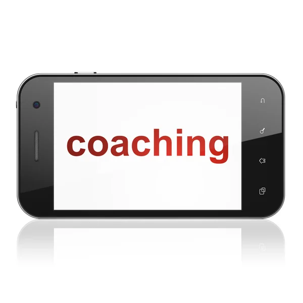 Koncepcja kształcenia: Coaching na smartphone — Zdjęcie stockowe