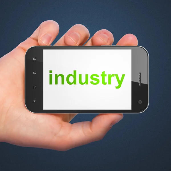 Finanční koncept: průmysl na smartphone — Stock fotografie