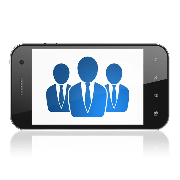Gesetzeskonzept: Geschäftsleute auf dem Smartphone — Stockfoto