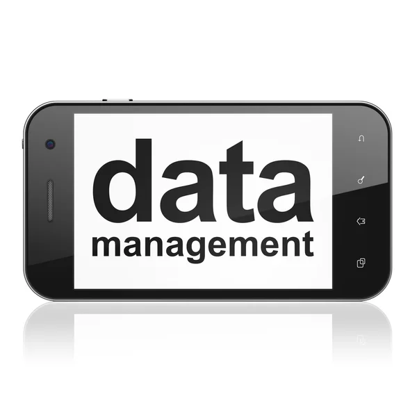 Concetto di informazione: Gestione dei dati su smartphone — Foto Stock