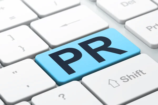 Marketing-Konzept: PR auf Computer-Tastatur Hintergrund — Stockfoto