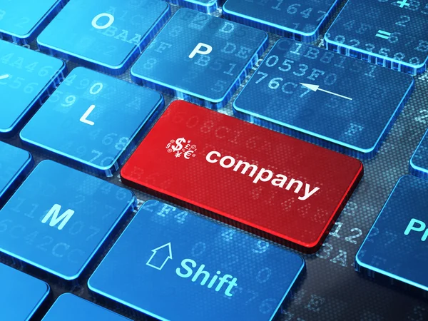 Finance concept: Finance Symbol and Company on computer keyboard — Stock Photo, Image