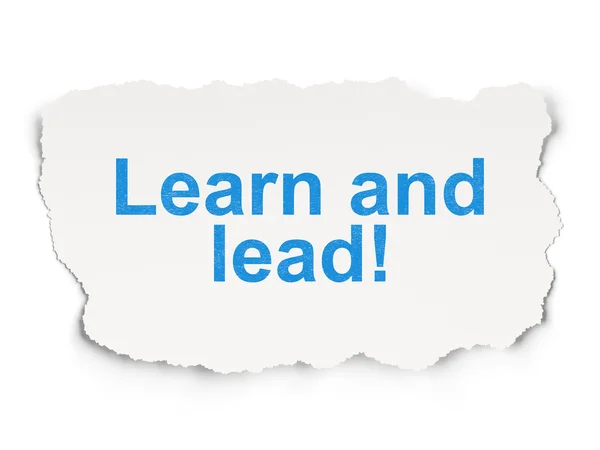 Conceito de educação: Aprender e liderar! sobre fundo de papel — Fotografia de Stock