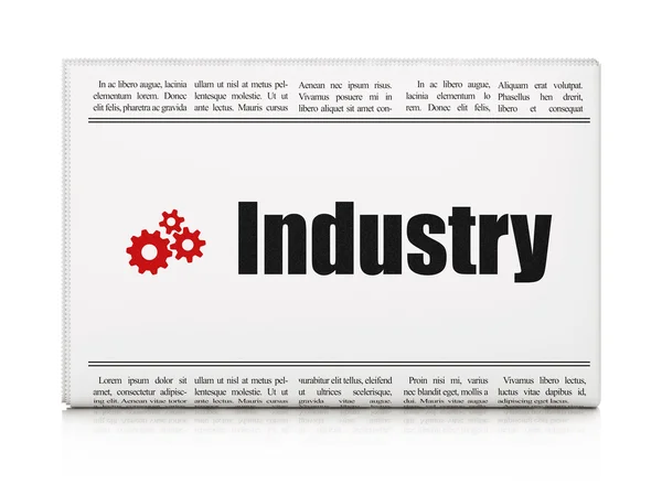 Financiën Nieuws concept: krant met de industrie en Gears — Stockfoto