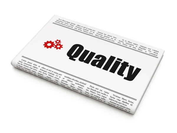 Advertising news concept: newspaper with Quality and Gears — Stock Photo, Image