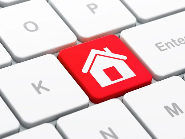 Safety concept: Home on computer keyboard background — Stock Photo, Image