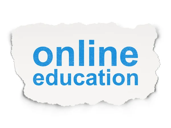 Koncepcja kształcenia: Online edukacji na tle papieru — Zdjęcie stockowe
