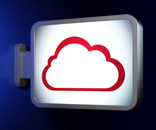 Concetto di tecnologia cloud: cloud su sfondo cartellone — Foto Stock