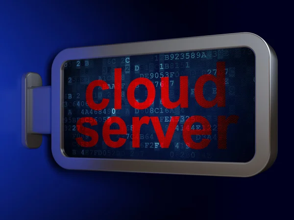 Σύννεφο υπολογιστών έννοια: Cloud Server σε πινακίδα φόντο — Φωτογραφία Αρχείου