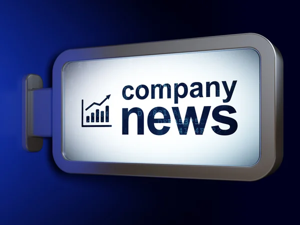 News concept: Company News and Growth Graph on billboard backgro — Stock Photo, Image