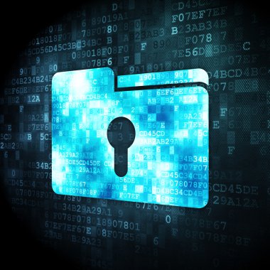İş kavramı: klasör ile Keyhole dijital arka plan üzerinde