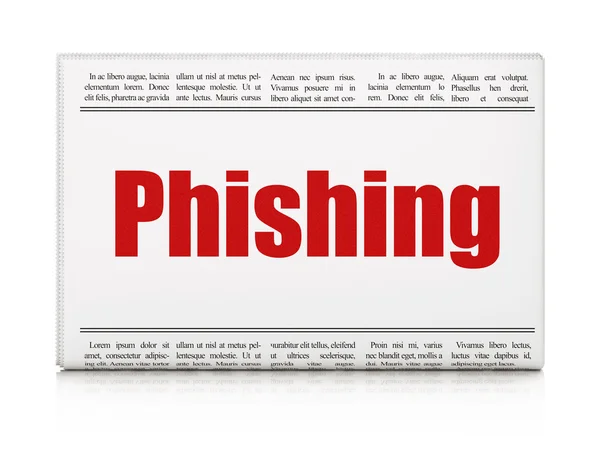 Koncepcja bezpieczeństwa Aktualności: Gazeta headline Phishing — Zdjęcie stockowe