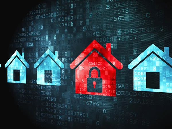 Privacy concept: Home on digital background — Stock Photo, Image