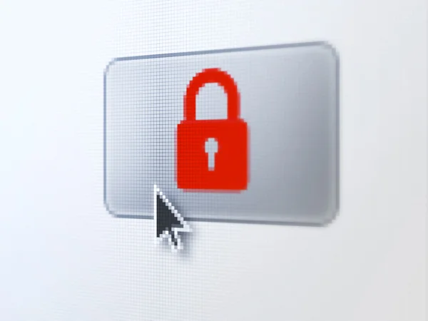 Security concept: Closed Padlock on digital button background — Stock Photo, Image