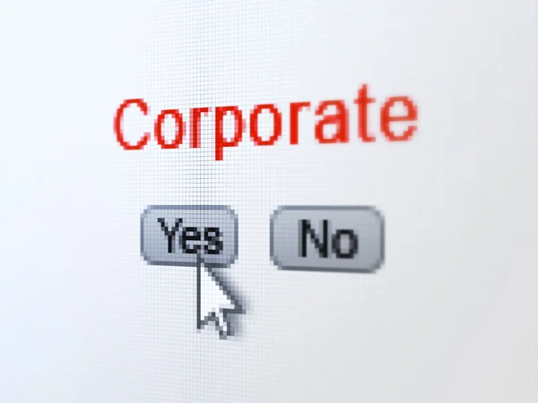 Affärsidé: Corporate på digital datorskärm — Stockfoto