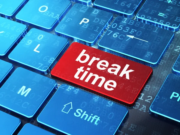 Timeline-Konzept: Pausenzeit auf dem Hintergrund der Computertastatur — Stockfoto