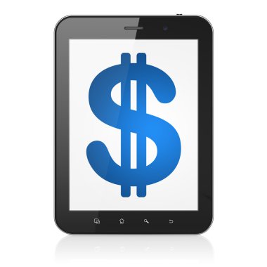 Para birimi kavramı: tablet pc bilgisayar dolar