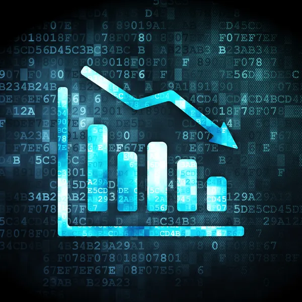 News concept: Decline Graph on digital background — Stock Photo, Image