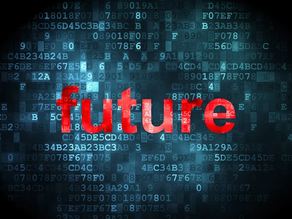 Conceito de tempo: Futuro sobre fundo digital — Fotografia de Stock