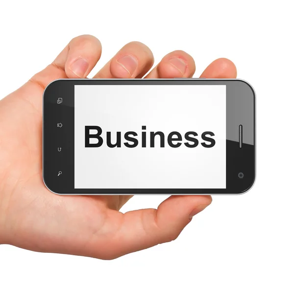 Concepto de negocio: Negocios en smartphone — Foto de Stock
