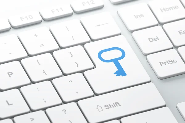Gizlilik kavramı: bilgisayar klavye arka plan üzerinde anahtar — Stok fotoğraf