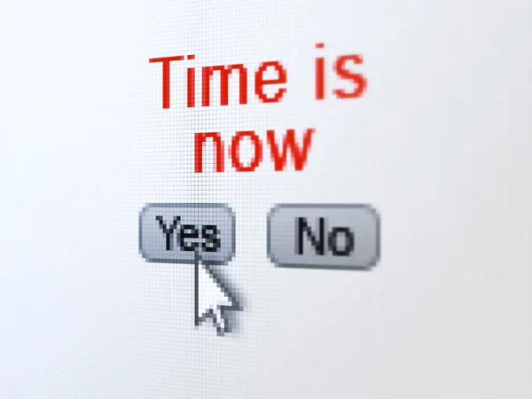 Time concept: Time is Now on digital computer screen — Stock Photo, Image