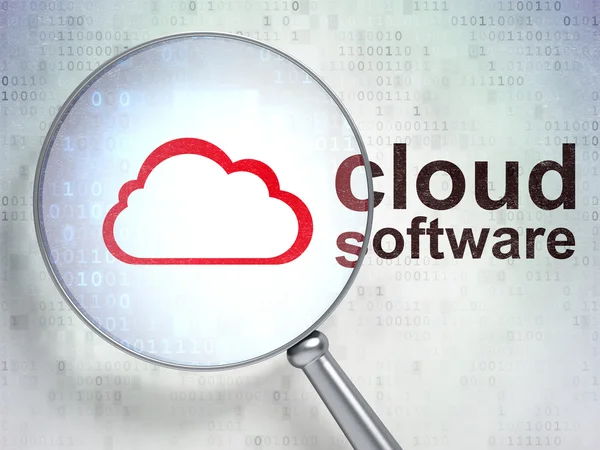 Cloud computing koncepció: felhő és felhő szoftver optikai g — Stock Fotó