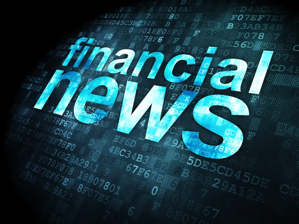 Conceito de notícias: Notícias financeiras sobre fundo digital — Fotografia de Stock