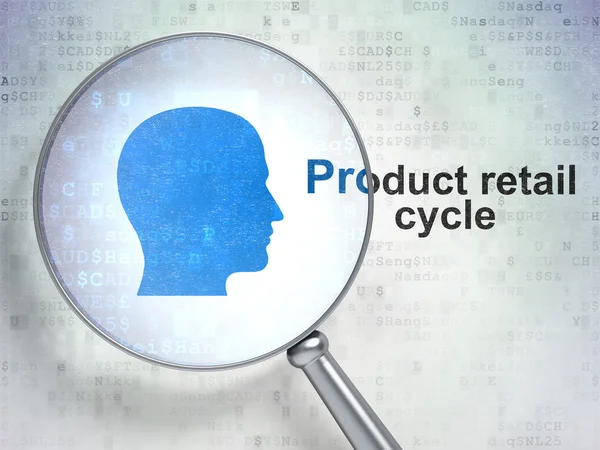 Advertising concept: Head and Product retail Cycle with optical — Stock Photo, Image