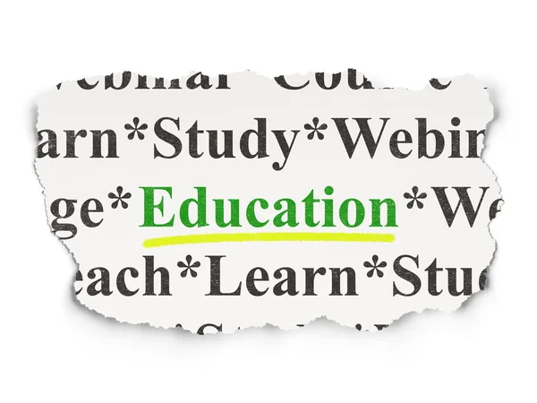 Concetto di istruzione: educazione su sfondo cartaceo — Foto Stock