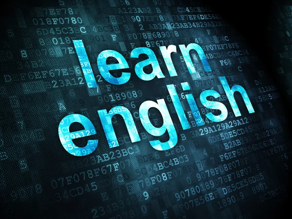 Conceito de educação: aprender inglês em fundo digital — Fotografia de Stock