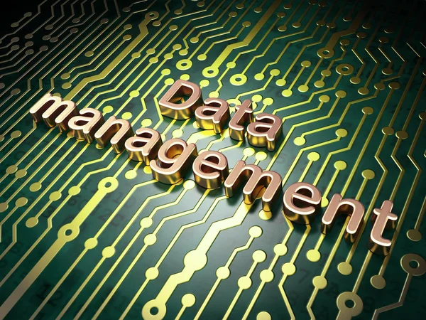 Informatie concept: datamanagement op circuit bord achtergrond — Stockfoto