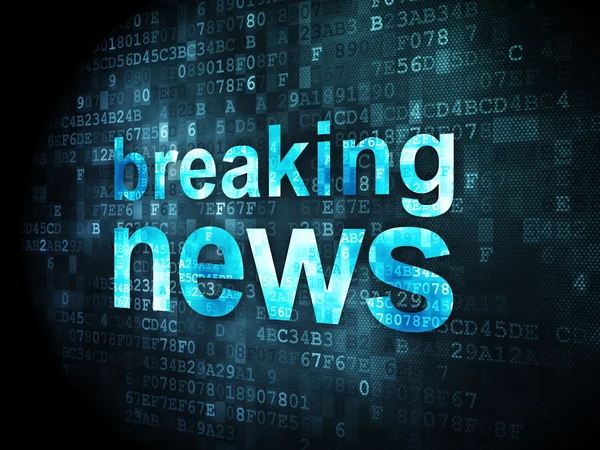 Nieuws begrip: Breaking News op digitale achtergrond — Stockfoto