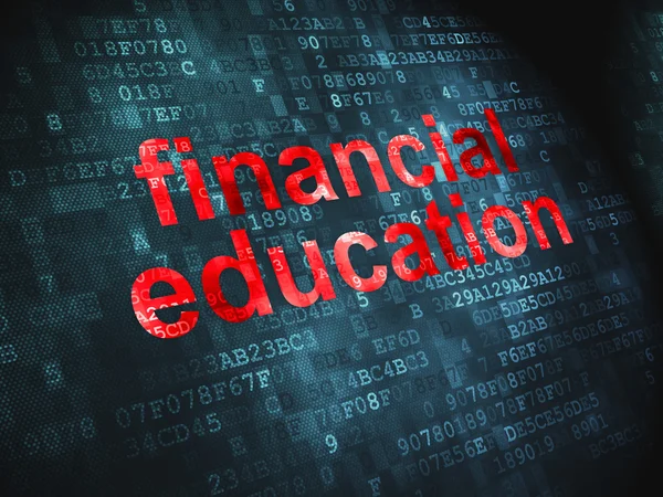 Концепція освіти: фінансова освіта на цифровому фоні — стокове фото