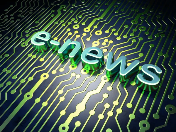 News concept: circuit board with word E-news — Stock Photo, Image