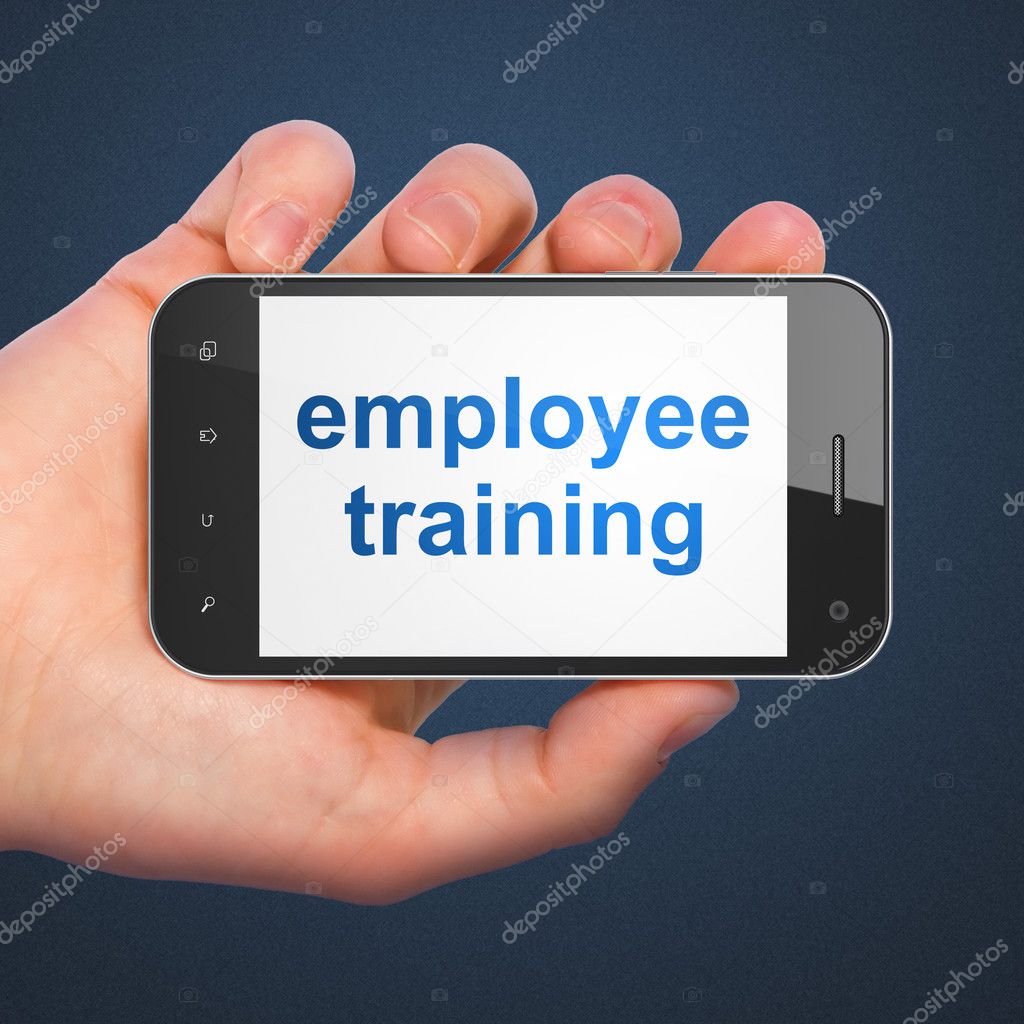 Education concept: smartphone with Employee Training