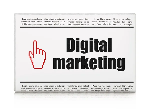 Conceito de notícias publicitárias: jornal com Marketing Digital e M — Fotografia de Stock