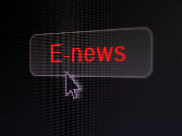 Conceito de notícias: E-news no fundo do botão digital — Fotografia de Stock