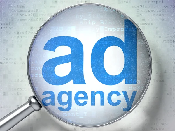 Concetto pubblicitario: Ad Agency con vetro ottico — Foto Stock