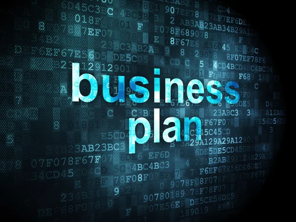 Koncepcja finansowania: Biznes Plan na tle cyfrowy — Zdjęcie stockowe