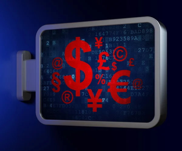 Business concept: Finance Symbol on billboard background — Stock Photo, Image