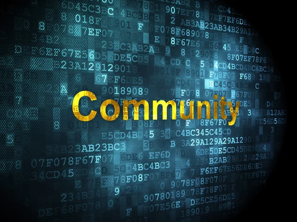 Concepto de redes sociales: Comunidad sobre fondo digital — Foto de Stock